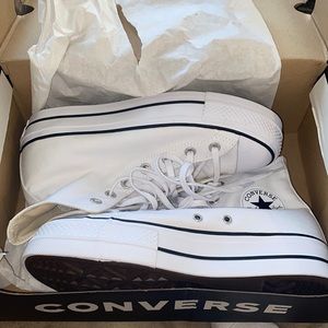 white platform converse